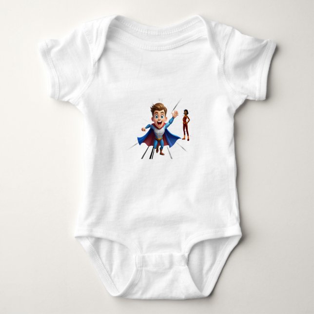 Little Hero Action Cartoon Bébé Body |  (Devant)