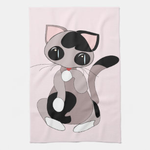Little Kitten Serviette de cuisine rose - Vos coul