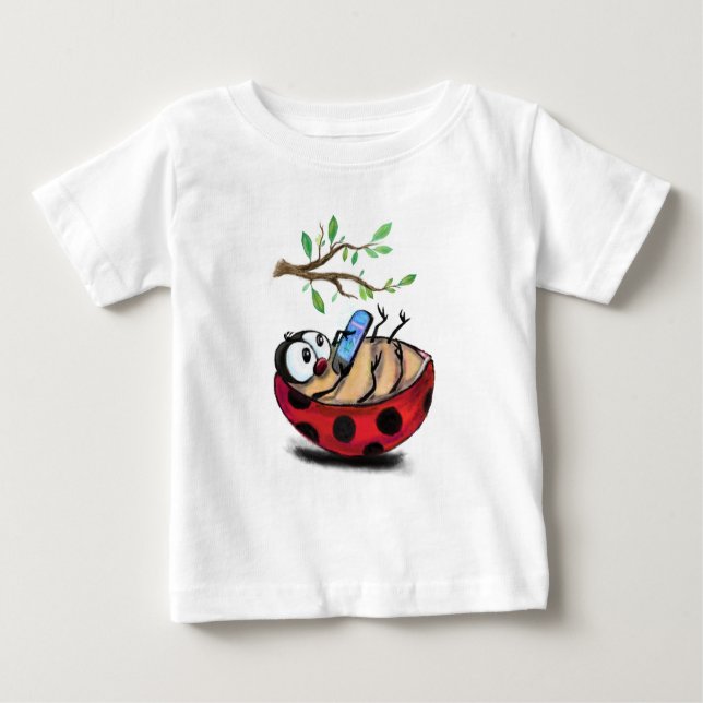 Little Ladybug avec téléphone Baby T-Shirt Spring (Devant)