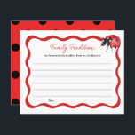 Little Ladybug Baby shower Family Tradition Card<br><div class="desc">Cartes de tradition de la famille du Baby shower Little Ladybug | Jeux Baby showers</div>