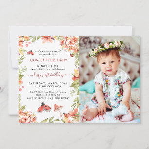 Little Ladybug   Invitation de fête d'anniversaire