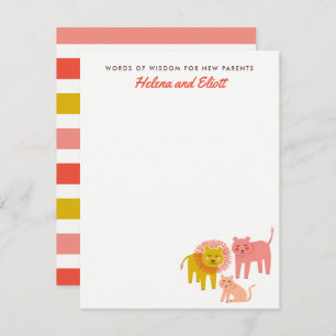 Little Lions Desert Chaud Baby shower Cartes de co