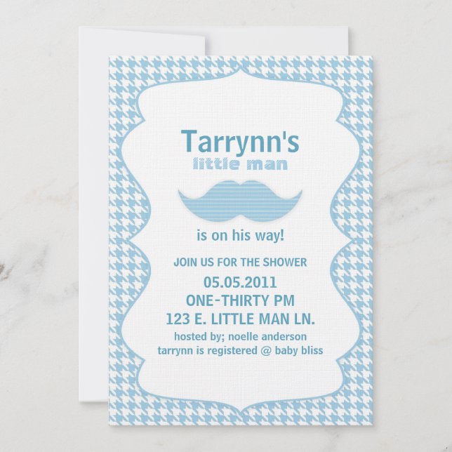 LITTLE MAN Baby shower & Invitation d'anniversaire (Devant)