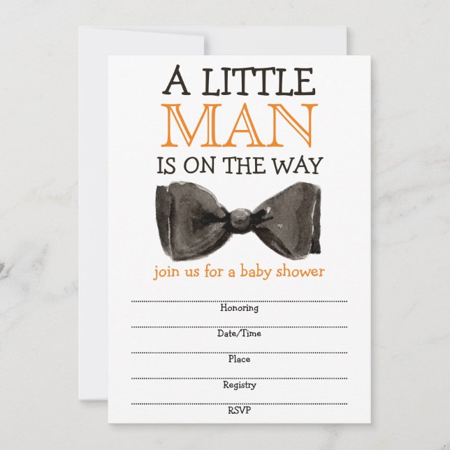 Little Man Bow tie Boy Baby Shower (Devant)