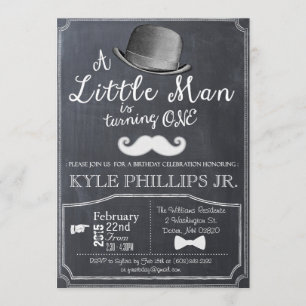 Little Man Lil Man 1er Anniversaire Invitation