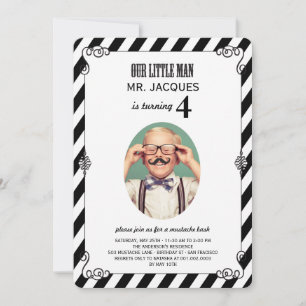 Little Man Mustache Bash Boy Invitation de fête d'