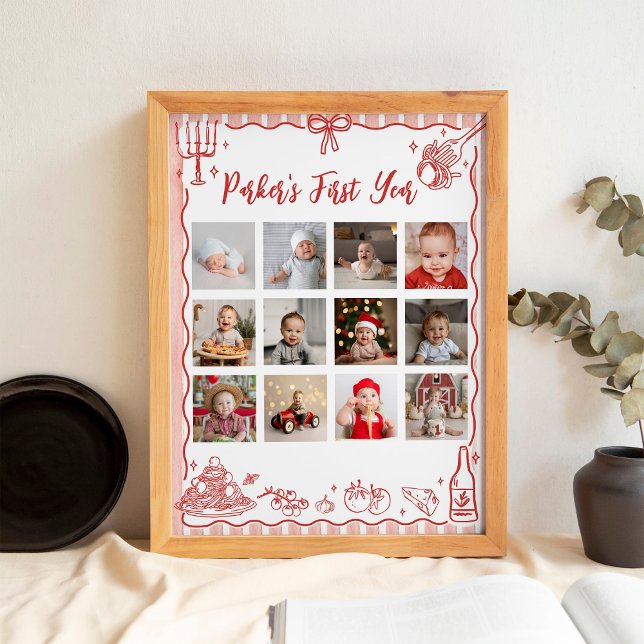 Little Meatball First Year Photo Milestone Poster (Créateur téléchargé)