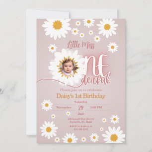 Little Miss 1er Anniversaire Photo Invitation