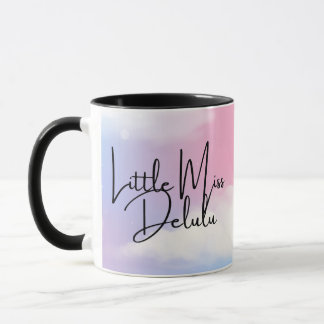 Little Miss Delulu Girl Pastel Pink Mug