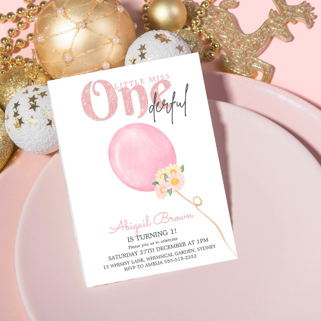 Little miss Onederful 1er anniversaire invitation (Créateur téléchargé)