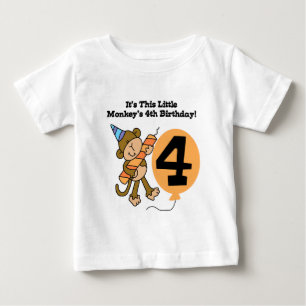 Little Monkey 4th Birthday Tshirts et cadeaux