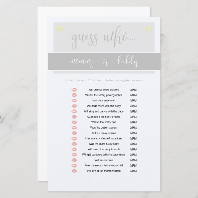 Little Peanut Elephant Baby shower garçon jeu (Devant / Derrière)