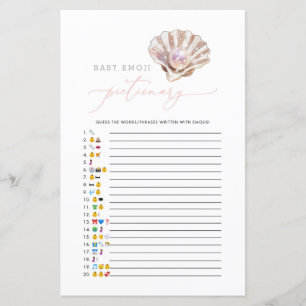 Little Pearl Emoji Pictionary Baby shower jeu
