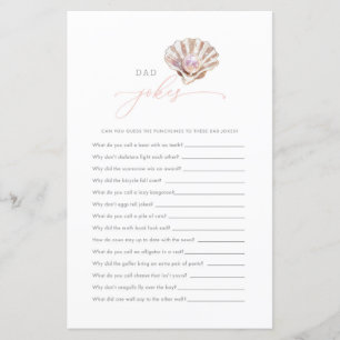 Little Pearl Papa plaisante Baby shower Game Card