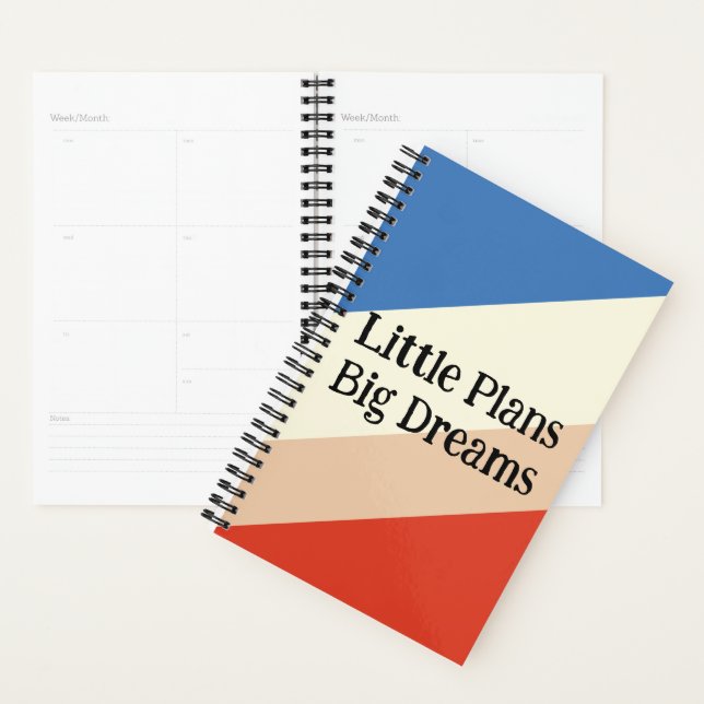 Little Plans, Big Dreams – Retro Color Block Plann (Devant avec enveloppe)