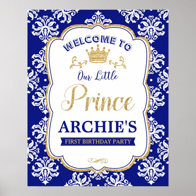 Little Prince 1er anniversaire Royal Blue Affiche  (Devant)