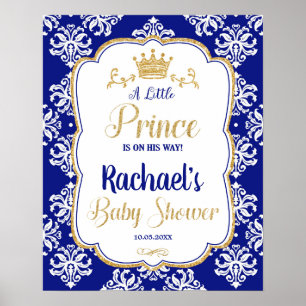 Little Prince Baby shower Royal Blue Affiche de bi