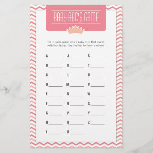 Little Princess Baby shower ABC jeu