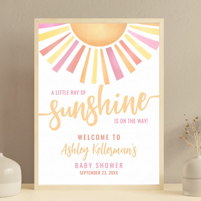 Little Ray Of Sunshine Baby shower Affiche de bien (Little Ray Of Sunshine Baby Shower Welcome Sign)