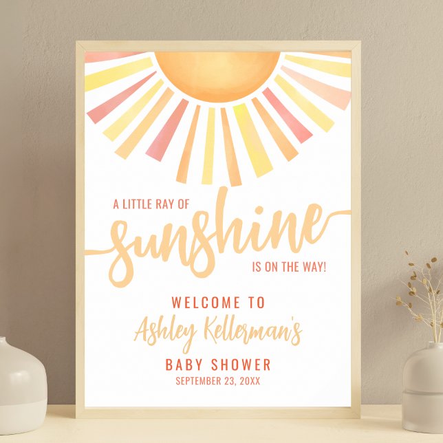 Little Ray Of Sunshine Baby shower Affiche de bien (Little Ray Of Sunshine Baby Shower Welcome Sign)