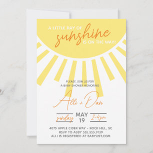 Little Ray of Sunshine Baby shower Invitation