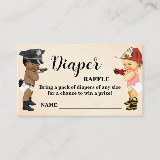 Little Recruit Diaper Raffle Ticket Baby Shower (Devant)