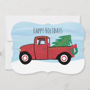 Little Red Truck Carte postale de Noël Envelope In