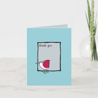 Little Robin Gris Carte de notes de remerciements