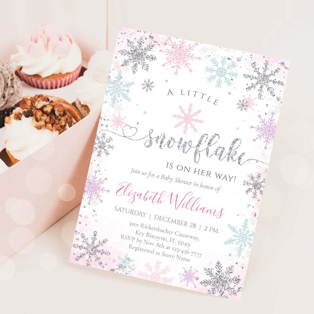 Little Snowflake Winter Baby Shower Invitation (Créateur téléchargé)