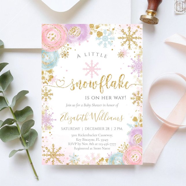 Little Snowflake Winter Baby Shower Invitation (Créateur téléchargé)