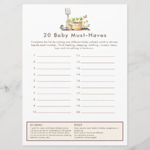Little Sprout 20 Bébé Besoin Carte de Jeu Baby Sho