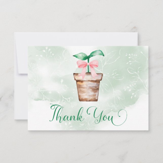Little Sprout is on the Way Garden Thank You Card (Devant)