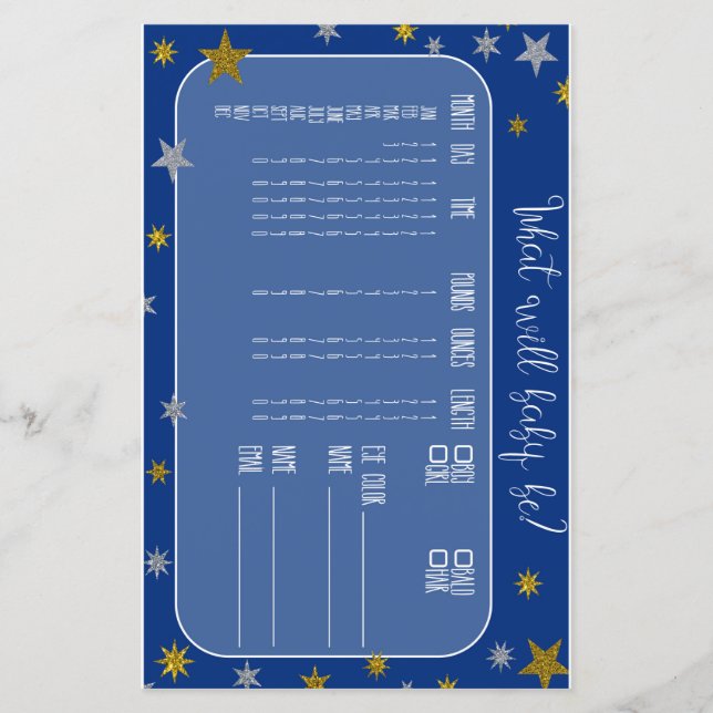 Little Star Baby Predictor Baby shower Jeu (Devant)