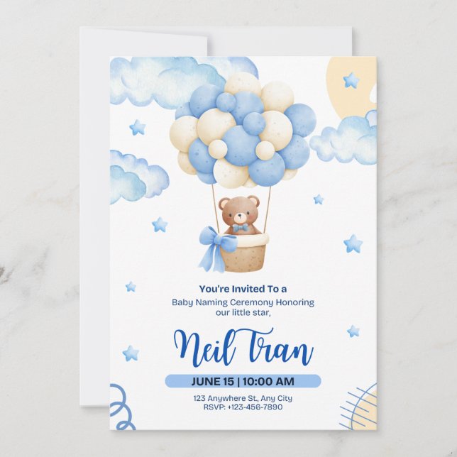 Little Star Baby Shower Invitation Design (Devant)