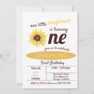 Little Sunflower 1ère invitation anniversaire