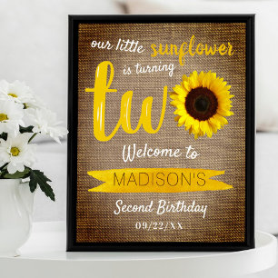Little Sunflower 2e Affiche de bienvenue d'anniver