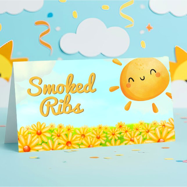 Little Sunshine - Étiquette alimentaire Baby showe (Little Sunshine - Baby Shower Food Label)