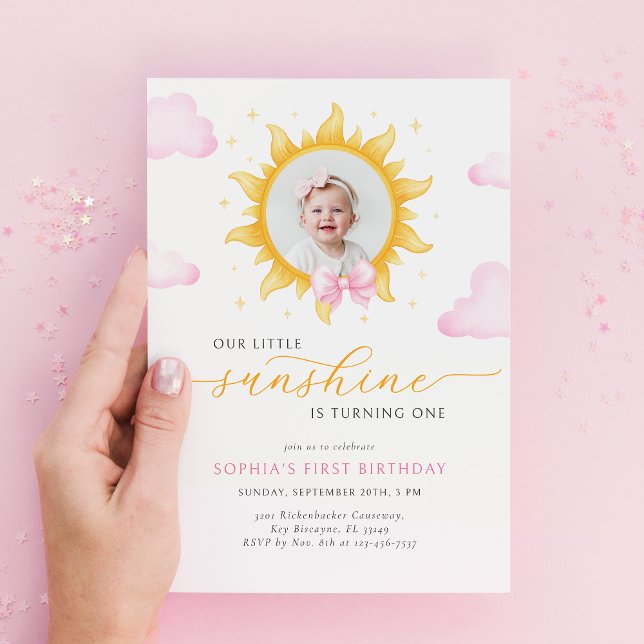 Little Sunshine First Birthday Invitation (Créateur téléchargé)