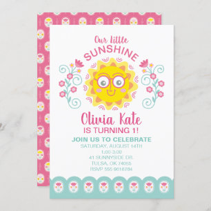 Little Sunshine Girl 1er Invitation anniversaire