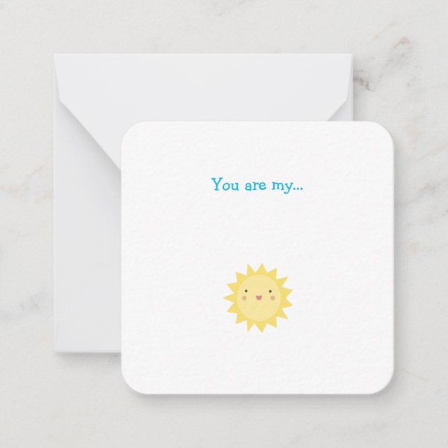 Little Sunshine Mini Remerciements Carte Note (Devant)