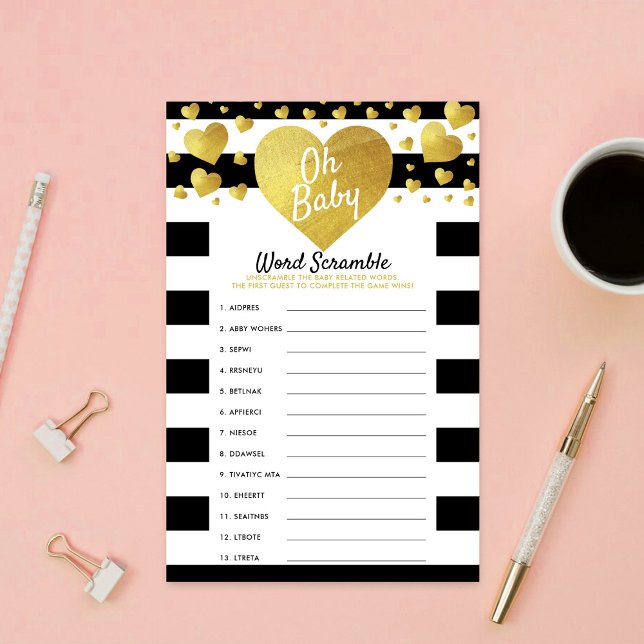Little Sweetheart Baby Shower Word Scramble Game (Créateur téléchargé)