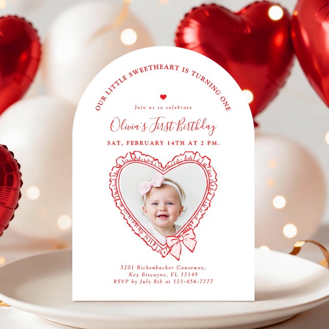 Little Sweetheart First Birthday Invitation (Créateur téléchargé)