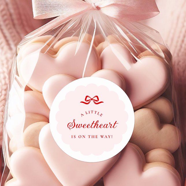 Little Sweetheart Pink Baby Shower Stickers (Créateur téléchargé)