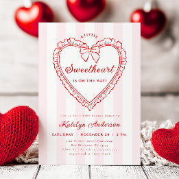 Little Sweetheart Valentine Baby Shower Invitation