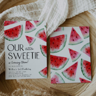 Little Sweetie Watermelon Invitation d'anniversair