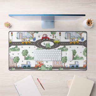 Little Town & Cars Coloré Motif Enfants