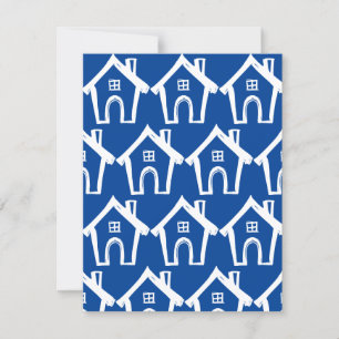 Little White Maisons Dark Blue Nouvelle carte d'ad
