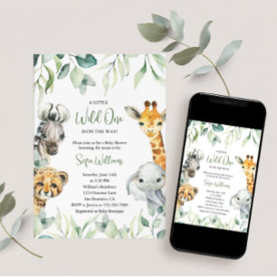 Little Wild One On the Way Invitation Baby shower