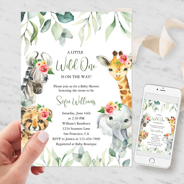 Little Wild One On the Way Invitation Baby shower (Créateur téléchargé)