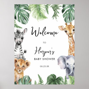 Little Wild One Safari Baby shower Affiche de bien